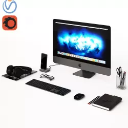 Workplace Space Gray IMac  3D model
