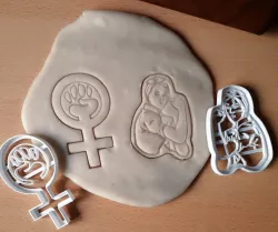 2 Feminist cookie cutter - we can do it, fist cookie dough cutters