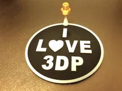 3DP I love 3D Printing Coffee Team Mug Coaster with printed Nozzle