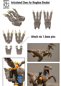 Articulated Claws for Transformers Kingdom Dinobot
