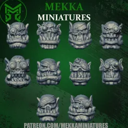 Blind and Bionic Orc heads