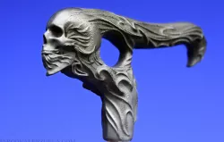 Flaming Skull Cane Handel