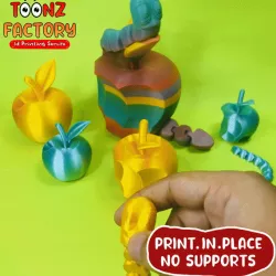 Flexi Print-In-Place Apple Worm Articulated