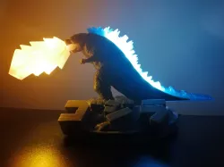 Godzilla lamp battery holder
