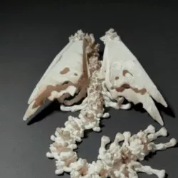 Hollow Dragon, Articulating Bone Dragon, Halloween, Cinderwing3D, Print-in-place