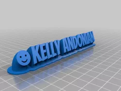Kelly Sweeping 2-line name plate (text)