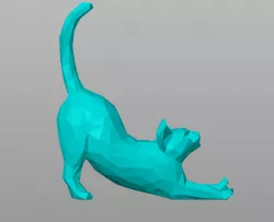 Low Poly Stretching Cat