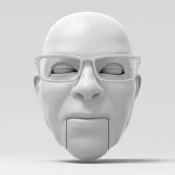 Marionette head with glasses