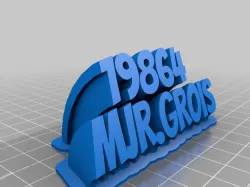 My Customized Sweeping 2-line name plate (text)