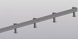 Road guardrail (road barrier) of Soviet/Russian type in 1/87 scale