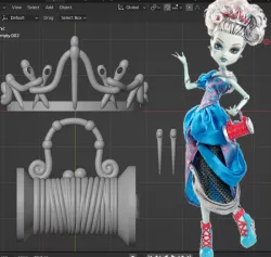 Threadarella Accessories: Bag, Crown and Earrings Replacements