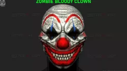 Zombie Bloody Clown Mask - Scary Halloween Cosplay 3D print model