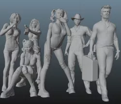 1:64 Scale figures 6 pack NO3 (rural life) gasslands or hotwheels posers
