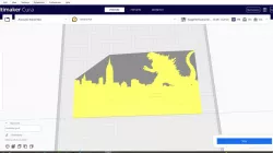 2D Silhouette/Stencil Godzilla City Skyline