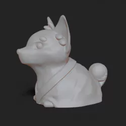 3D Japanese Corgi with Kimono