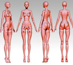 3D model doll / jointed doll / bjd doll / ooak / digital doll handmade / Printing