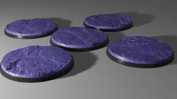 5x 80mm round bases with mountain ground
