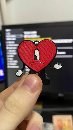 Bad Bunny beach heart keychain