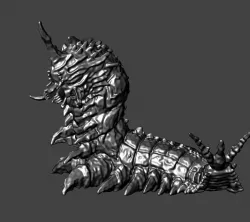 BATTRA LARVA - KAIJU GODZILLA VS MOTHRA HI-POLY STL for 3D printing