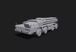 BM-30 Smerch Rocket Launcher Camouflage scale model | 3d print model.