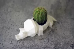 Cactus Pot Planter Dinosaur Triceratops Low poly