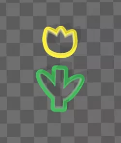 Clay cutters in the shape of tulips