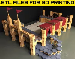 COLISEUM SET - "HEX" TILES FOR A HIGHLY DETAILED 3D GAME BOARD.