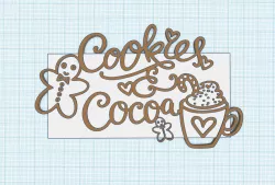 Cookies and cocoa, gingerbread Christmas cookie with love