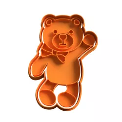 cutting teddy bear cookie cutter and stamp
