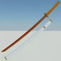 Demon Slayer Kyojuro Rengoku Sword Katana. Anime, manga, prop, cosplay
