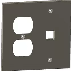 Double Gang Wall Plate - Outlet and Ethernet