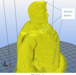 Gmixer for Cura:  A program mixes gcode files with different layer settings