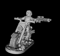 Goggle Biker with Dreads and Laser Rifle
