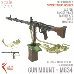 Gun Mount + MG-34 for German Tanks