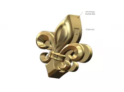Heraldic lily bracelet and choker slider 3D print model