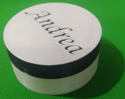 Large case with screw lid, custom message