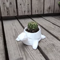 low poly turtle pot planter