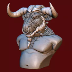 Minotaur Bust Statue