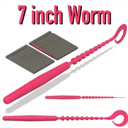 MOLD 7 inch Worm STL, STEP FILE FOR CNC AND 3D PRINT