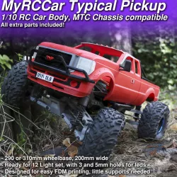 MyRCCar Typical Pickup, 1/10 RC Car Body for MTC chassis, both versions