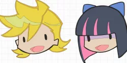 Panty & Stocking end credit bobbleheads.