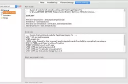 PrusaSlicer G-code snippets for FlashForge Creator Pro