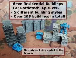 Residential Buildings for 6mm / 1:285 scale gaming