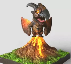 Rodan -CHIBI VERSION -MONSTERVERSE DIORAMA - FANART- TOKUSATSU CARICATURE -3D PRINT MODEL