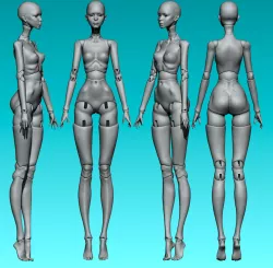 Sara) 3D doll / jointed doll / bjd doll / ooak / digital doll handmade / Printing
