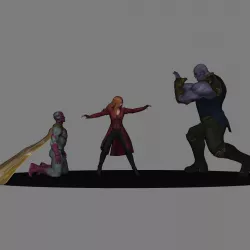 Scarlet Witch Vs Thanos Avengers Infinity War low poly 3d print