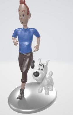 TinTin and Milou welcome pose high model | 3D Print Model