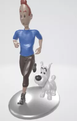 set of 6 figures tintin milou tournesol haddock dupont dupond
