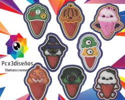 SET OF 8 HALLOWEEN ICE CREAM COOKIE CUTTERS