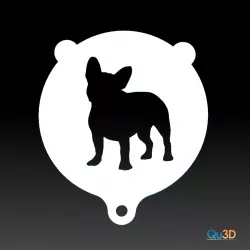 Stencil for latte or cappuccino, motif: French Bulldog